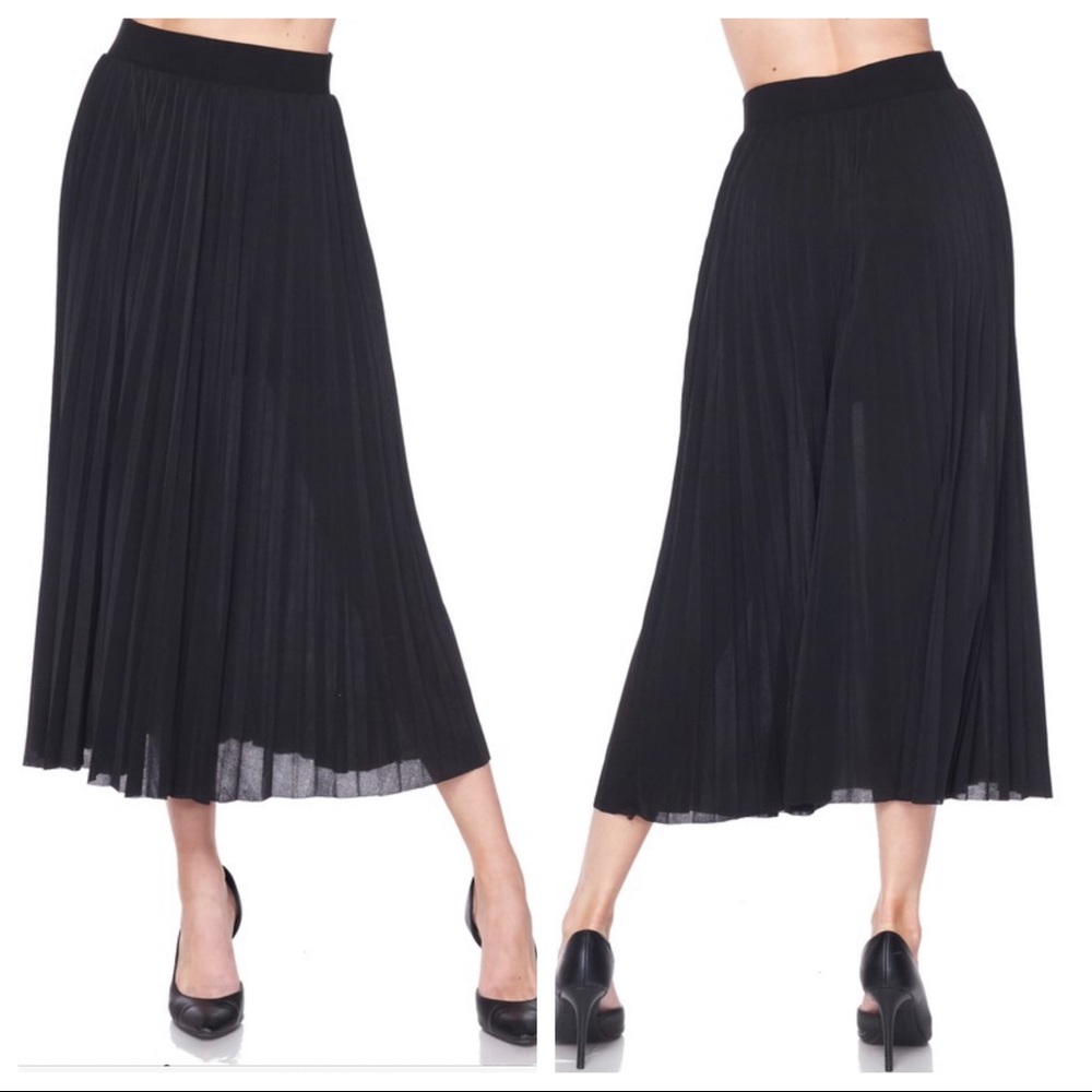 ✨PARIS✨CHIC BLACK ACCORDION PLEATS SKIRT - Picture 3 of 4